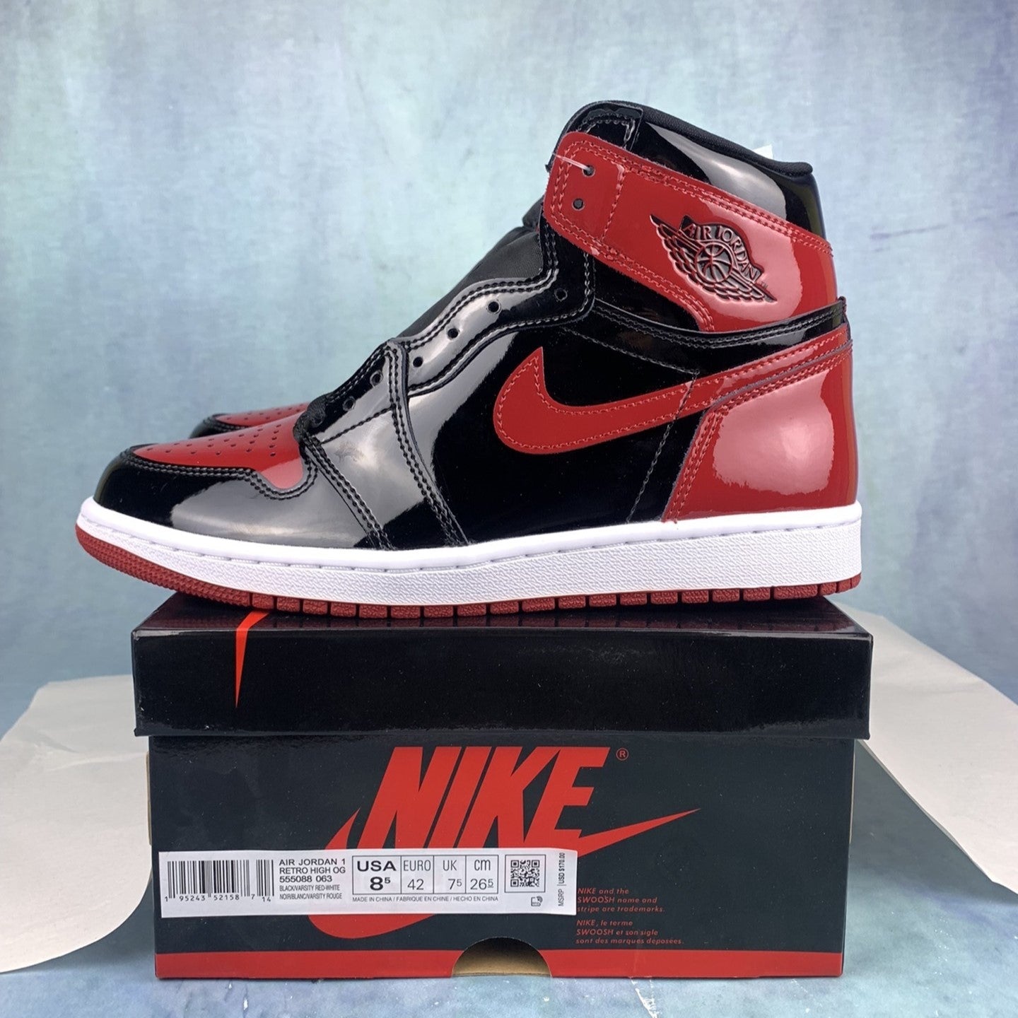 Air Jordan 1 Retro High OG Bred Patent